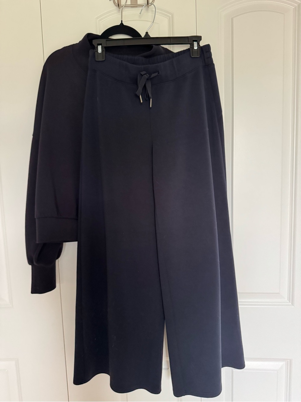 Spanx Navy Wide-Leg Drawstring Pants and Pullover